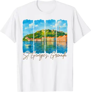 St. George’s Grenada Traveling Trip Brushstroke Souvenir T-Shirt - Sabrinasmitl Shop 68B0FC6NMBX2