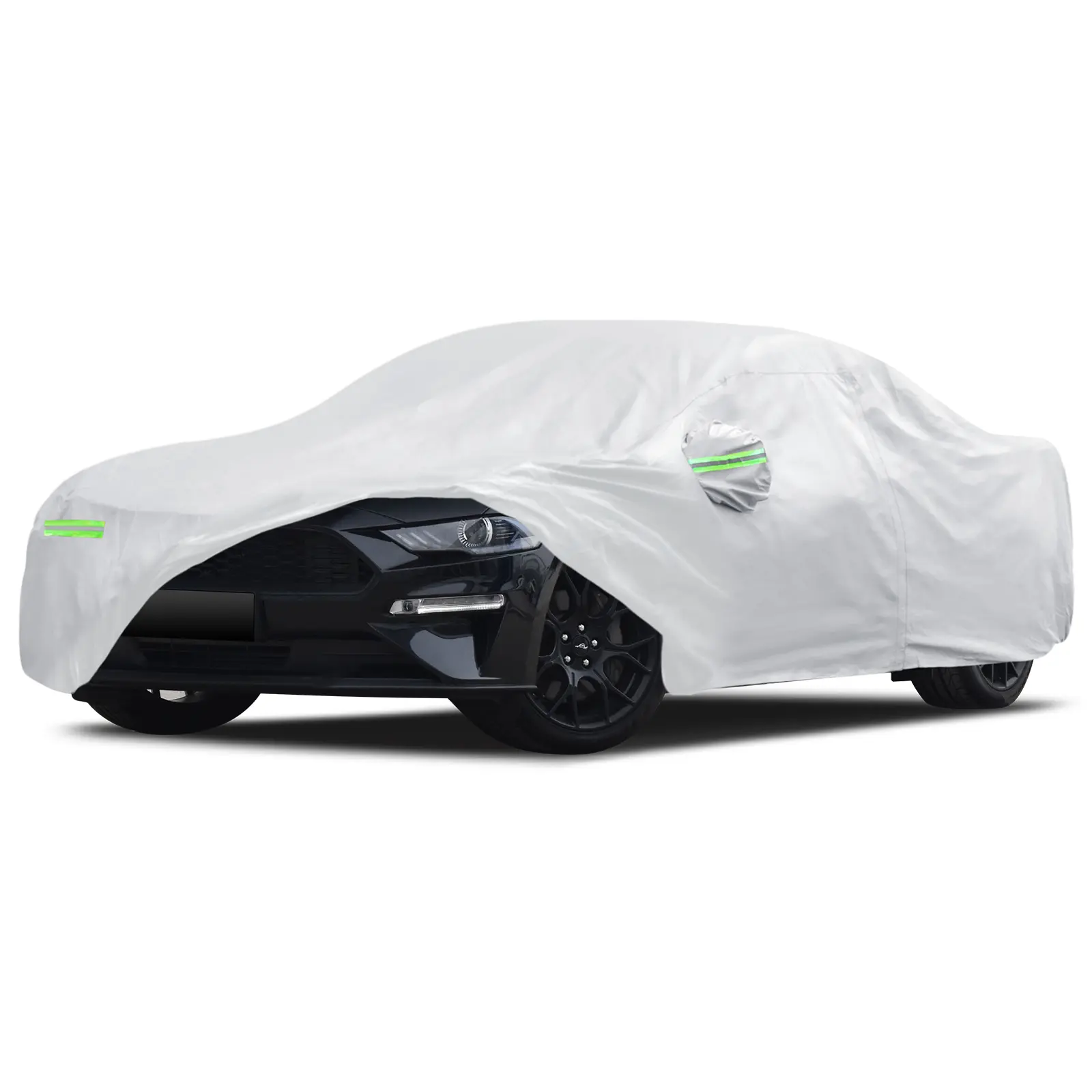 Car Cover Custom Fit for Ford Mustang 1994-2025, Migaven Waterproof Full Exterior Cover Sun Rain Protection with Door Zipper Black