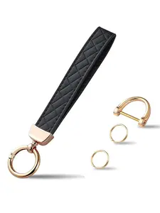 Minimalist Style Wristlet Keychain, Car Key Chain Holder with 2 Key Ring & Anti-lost D Ring, Modern Minimalist Style Key Fob Wristband for Women
