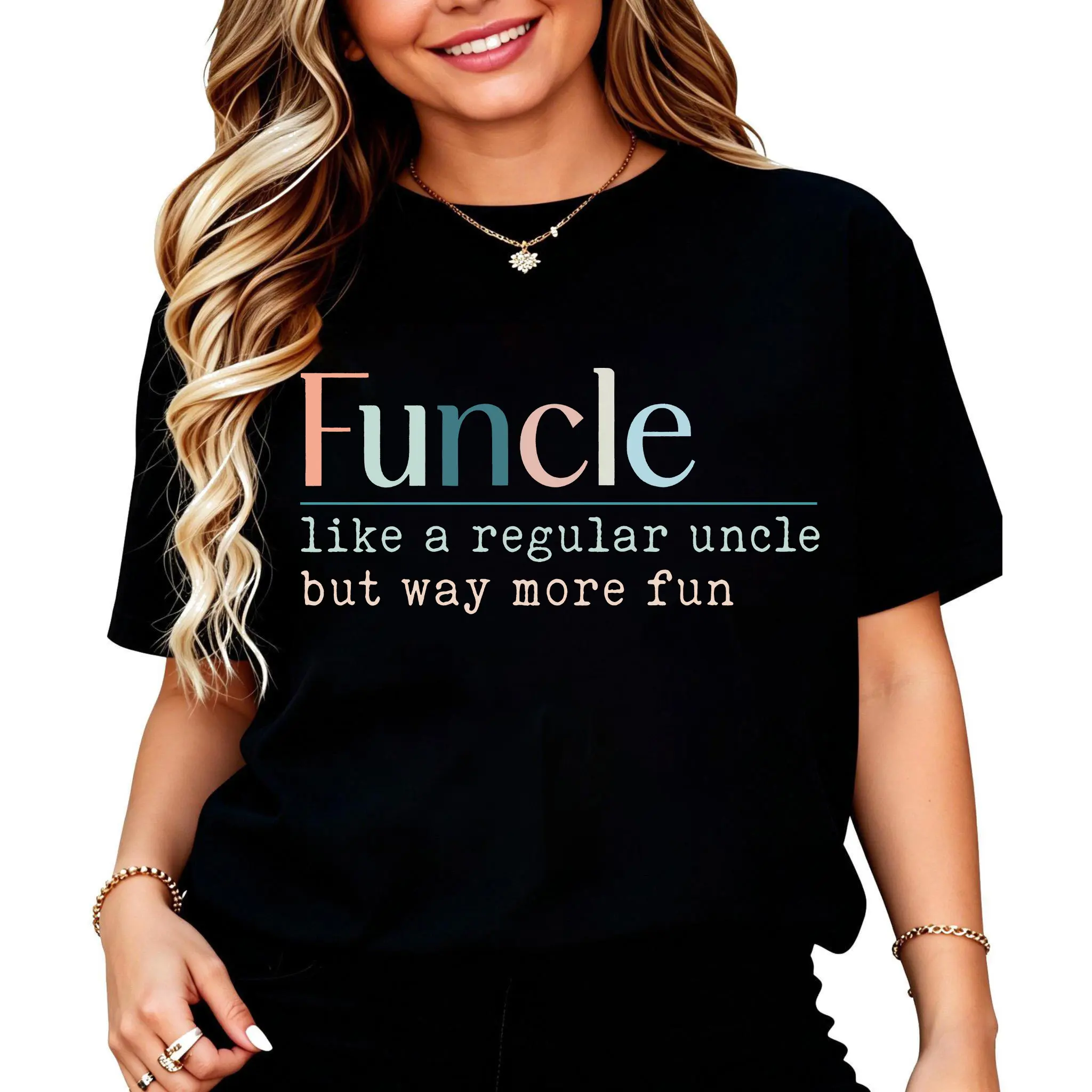 100% Cotton Funcle Like A Regular Uncle But Way More Fun T-Shirt Women Men Outdoor Casual Short Sleeve Comfortable And Versatile