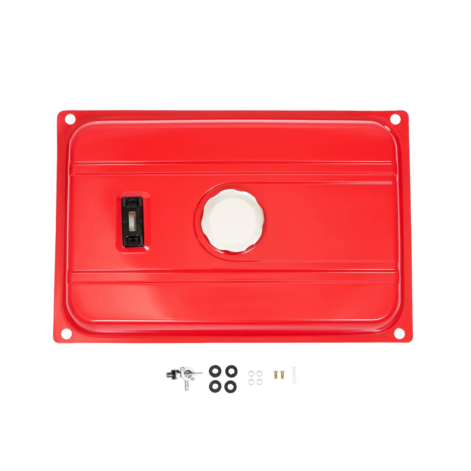 4 Gallon Fuel Tank for Generator Iron with Fuel Gauge Switch Filter Damping Pads Enlarged Thickened Fuel Cap 3 07 Inch Fuel Inlet for Honda Series Single Cylinder Generator Home Construction Site