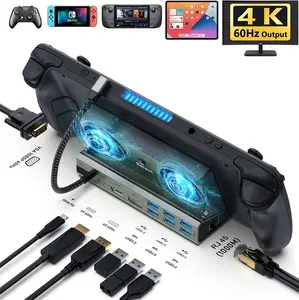 Portable Game Console Docking Station Multifunction 11-In-1 Docking with Dual