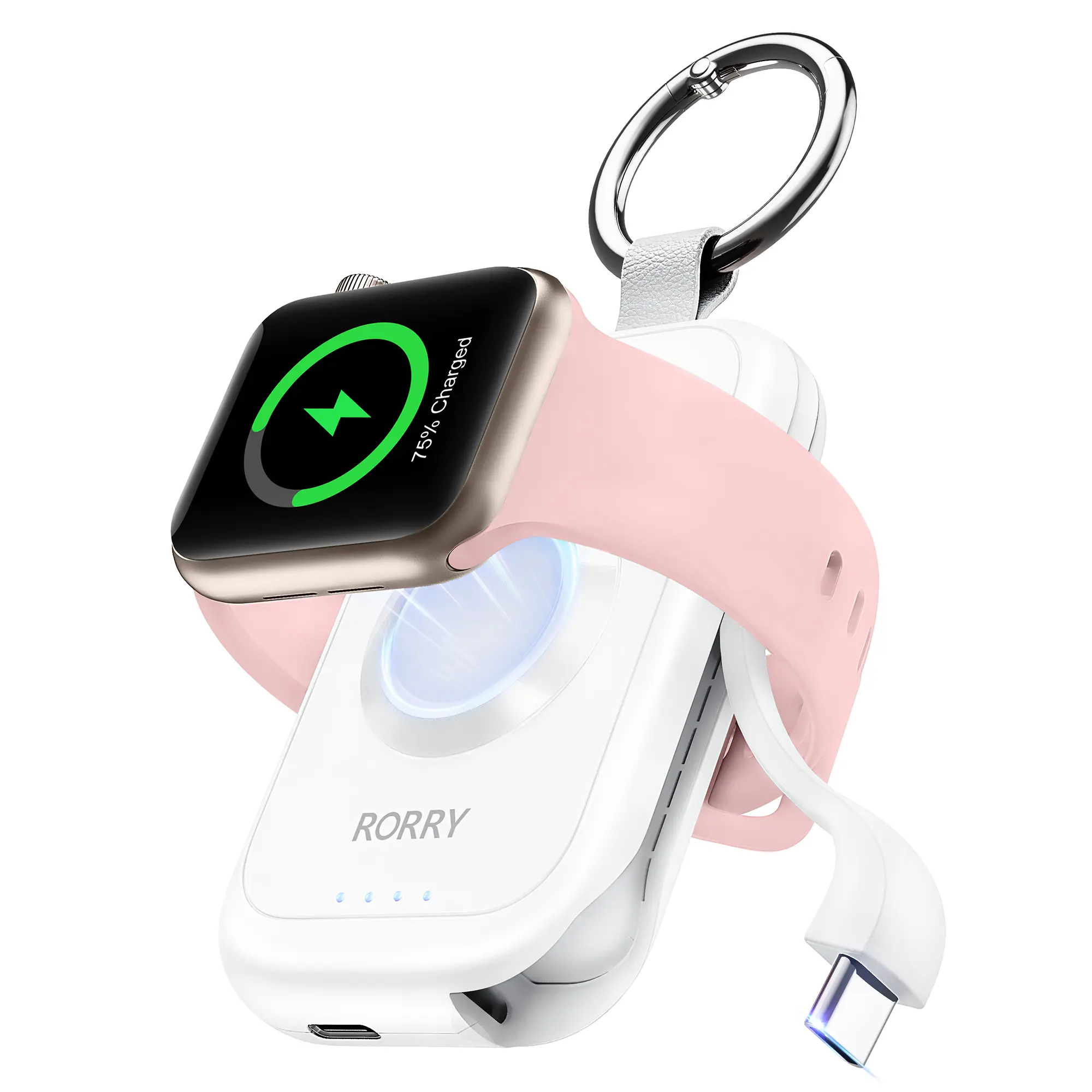 RORRY 2500mAh Fast Wireless Magnetic Portable Charger for Apple Watch Ultra 2/1/10/9/8/7/6/SE/5, Travel Power Bank for iWatch