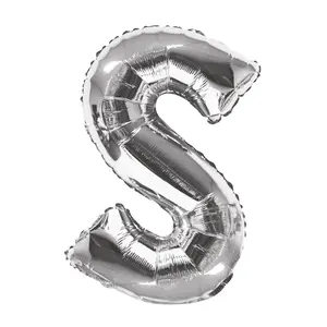 34 In. Silver Letter S Balloon