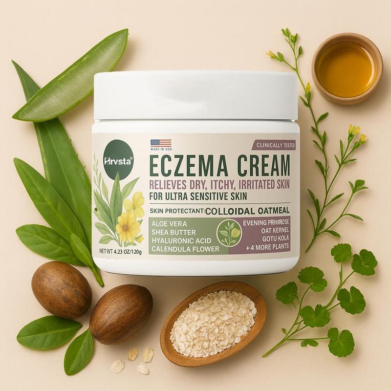5-in-1 Eczema Cream for Babies, Kids & Adults | Colloidal Oatmeal Lotion for Dry, Itchy Skin | Intensive Face & Body Moisturizer | Clinically Tested for Sensitive, Irritated Skin