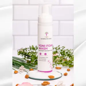 Echos of Eden Yoni Foam Wash Gentle pH-Balanced Feminine Cleanser for Daily Freshness Hydration Odor Control Comfort with Aloe Almond Oil Lactic Acid & Tea Tree 8 oz