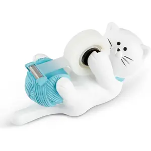 Kitty Cat Tape Dispenser (White/Turquoise), Patented