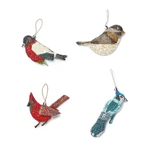 MacKenzie - Childs Set of 4 Beaded Holiday Ornaments