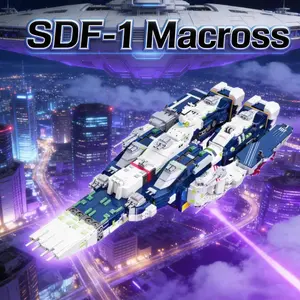 Japan Anime Super Time-Space Sdf-1 Macross Building Blocks Toy, Creative Medium Difficulty Model Kit, Christmas Halloween Fun Gift