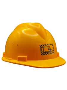 Deluxe Yellow V-Shaped Construction Helmet With Adjustable Headband