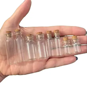 5 Pack Glass Bottle for Beads Spells Crafts with Cork Stopper Wishing Bottle Ideal for DIY Projects and Decor