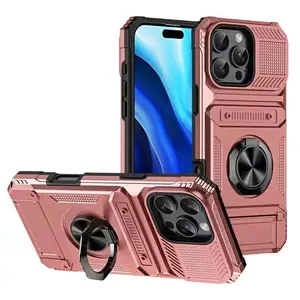 Military-Grade Shockproof Phone Case with Ring Stand Phone Case For iPhone 17 16 15 14 13 12 11 Pro Max Shockproof Protective MagSafe Cover