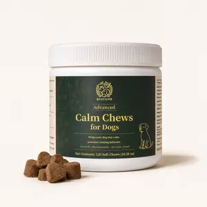 BAYCOME Calm Chews for Dogs, Natural Calming Support Soft Chews for Stress, Fireworks, Thunderstorms, Travel & Vet Visits, 120 Count