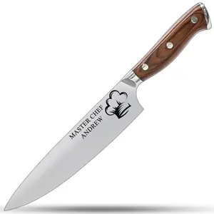 Personalized Knife with Chef Hat & Custom Text– Engraved Stainless Steel Knife