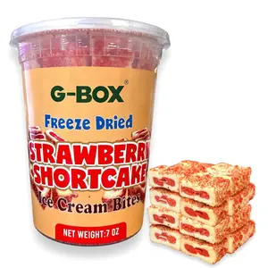 G-BOX Freeze Dried Ice Cream | Crunch Strawberry Shortcake Ice Cream Bites - Chocolate Eclair Ice Cream Bites - Perfect for Camping, Outdoor, and Party - Air-tight Sealed in a Deli Container