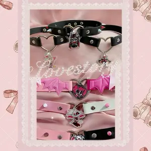 Hazbin Handmade Visual Kei Kawaii Pastel Goth Punk Jfashion Y2K Kawaii Alastor Angel Dust Vox Adam Collar