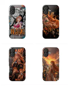 Nami Torn Manga One Piece Phone Case | Shockproof Drip Design | Anime Graphic Protective Case Compatible with iPhone 7, 8, X, 11, 12, 13, 14, 15, 16 17 & Samsung Galaxy S21, S22, S23 & S24 S25 series