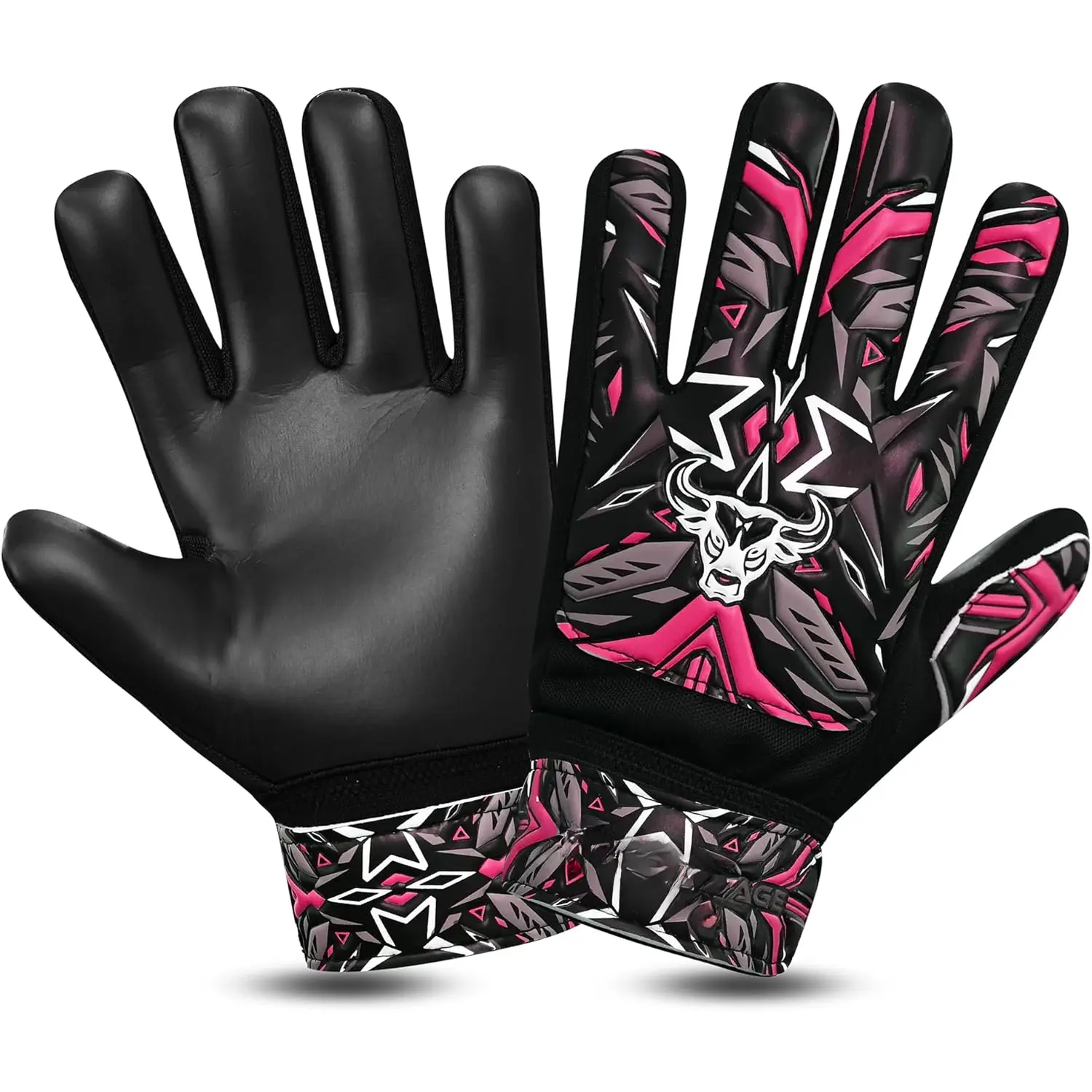 Goalkeeper Gloves for Boys  Youth Football Keeping Soccer Goalie Gloves with  Grip for Ball Receiver,Wrist Support 4MM Latex Palm