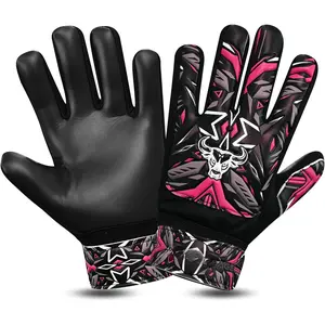 Goalkeeper Gloves for Boys  Youth Football Keeping Soccer Goalie Gloves with  Grip for Ball Receiver,Wrist Support 4MM Latex Palm