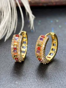 Women's Vintage Colorful Zircon Earrings Set, Elegant Fashion Jewelry Accessories for Women, Perfect Gift Idea for Her