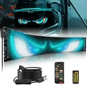 LED Eyes Car Customizable Devil's Eye DisplayProgrammable LED Sign for Car window Bluetooth APPControl Dynamic Text and Animation Panel forTruck/SUV/Auto