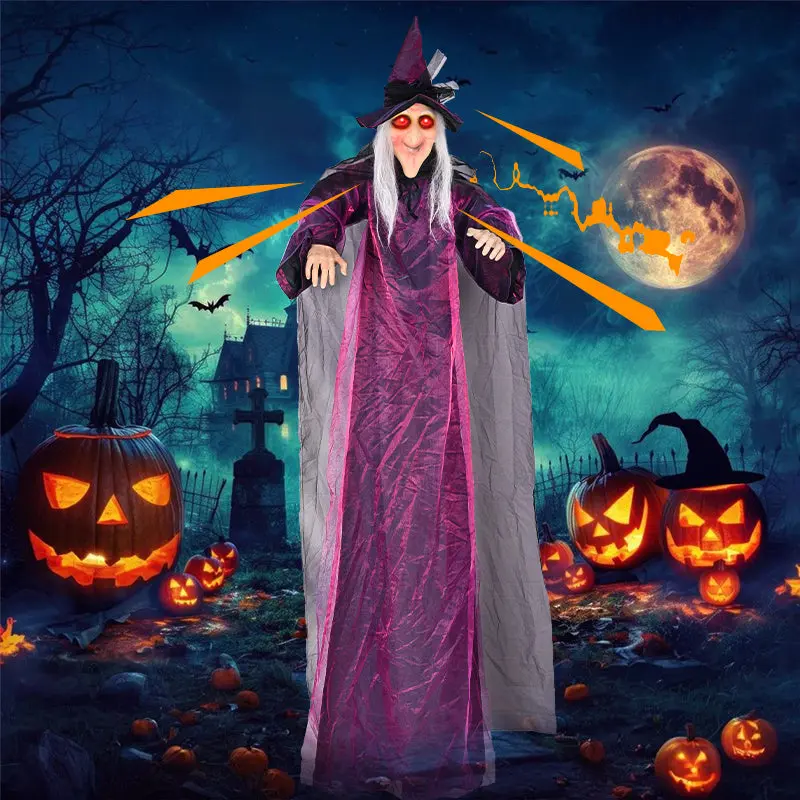 Life-Size Sound-Activated Witch with Moving Mouth, Light-Up Eyes & Sound