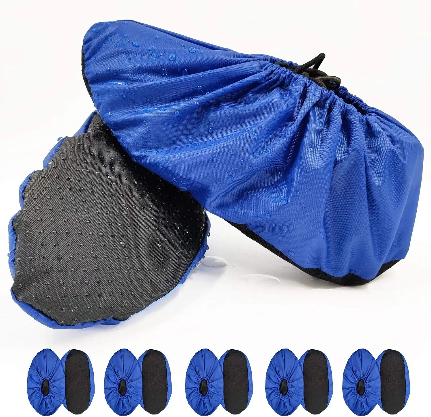5 Pairs Non Slip Reusable Shoe Covers Waterproof Washable Boot Covers Durable Dustproof Booties Cover For Indoors Household Travel Floor Carpet Protection XL