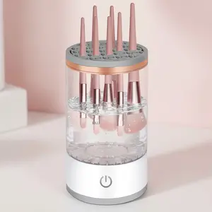 Anniversary gift,Electric Makeup Brush Cleaner USB-Powered Quick Hygienic Cleaning with Honeycomb Lid Low Noise Portable for Makeup Tools Pink Pearl White