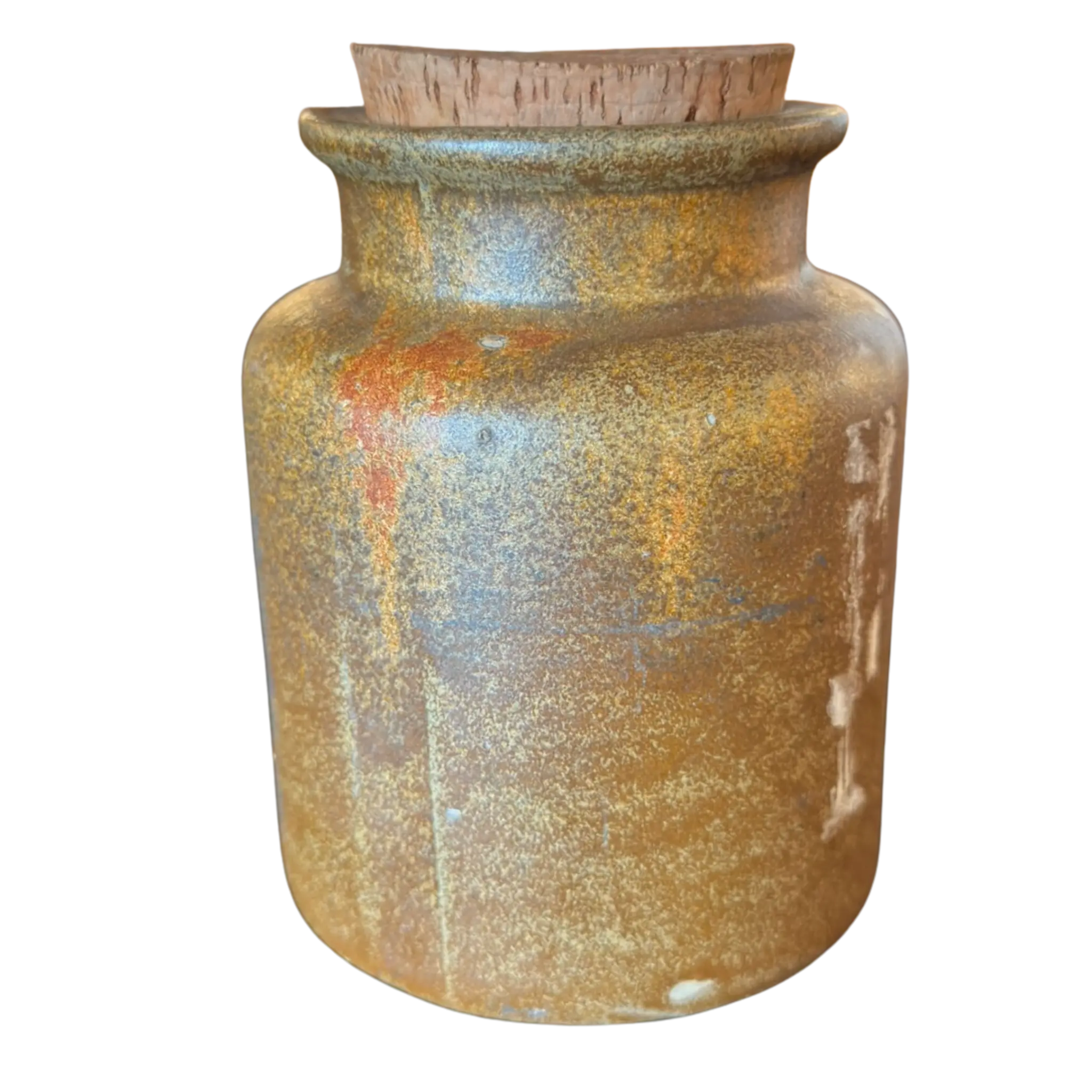 Mustard Glaze Studio Ceramic Jar with Cork Stopper