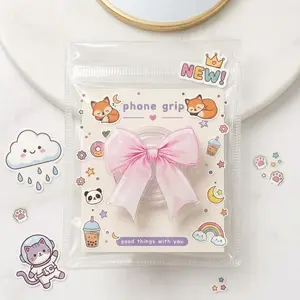 Pink Bow Phone Grip – Cute Kawaii Accessory, Trendy Phone Holder for Teens & Students