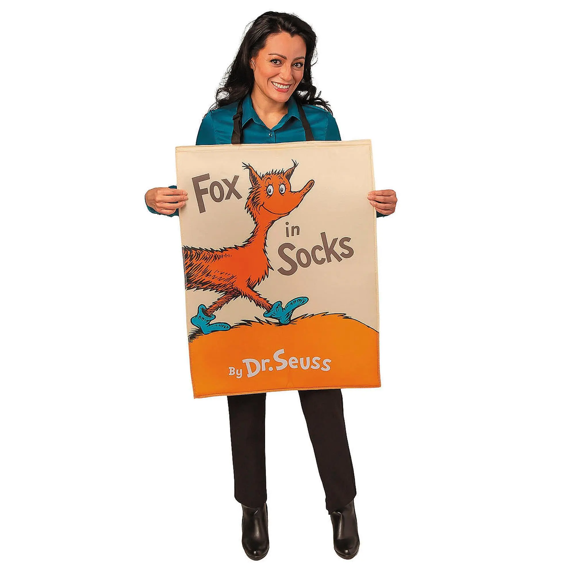 Dr Seuss Fox In Sox Book Quik Change™ Adult Cosplay Clothes, Halloween Party Costume with Accessories, One Size