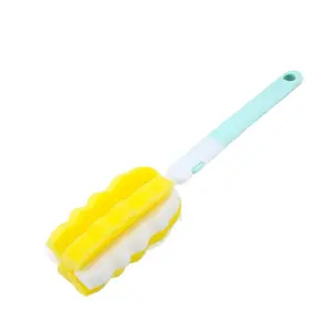 Bottle Brush Sponge Set (2-Piece) Cup Cleaning Brush Long-Handled Cleaning Brush Ideal for baby bottles, glassware, mugs, water cups, and kitchen cleaning (2-piece set)