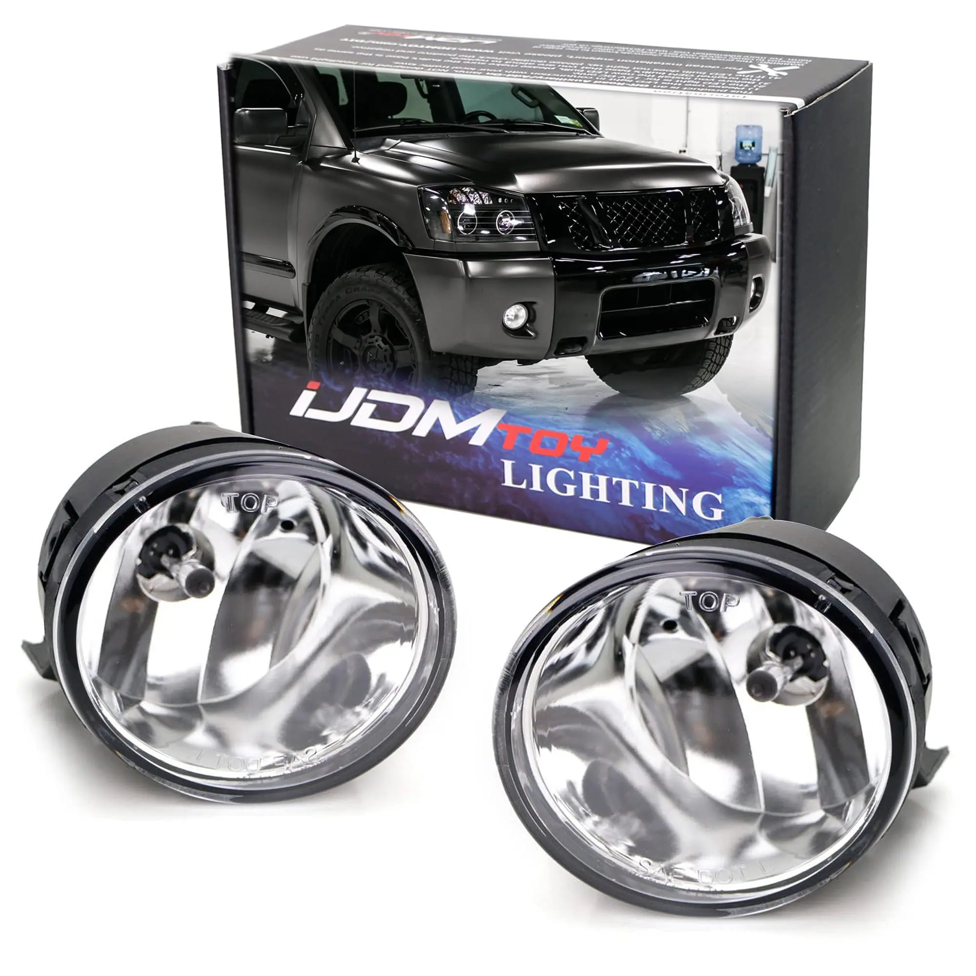 iJDMTOY 889 Halogen Bulb Fog Light Assemblies Kit, For 2004-2014 Nissan Titan, 2005-2007 Nissan Armada