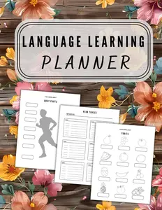 Language Learning Planner: Vocabulary and Grammar Templates, Progress Tracker, Study Journal and Organizer, for Beginners