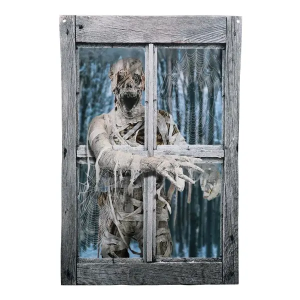 47" Mummy Crashing the Window Printed Curtain Decoration