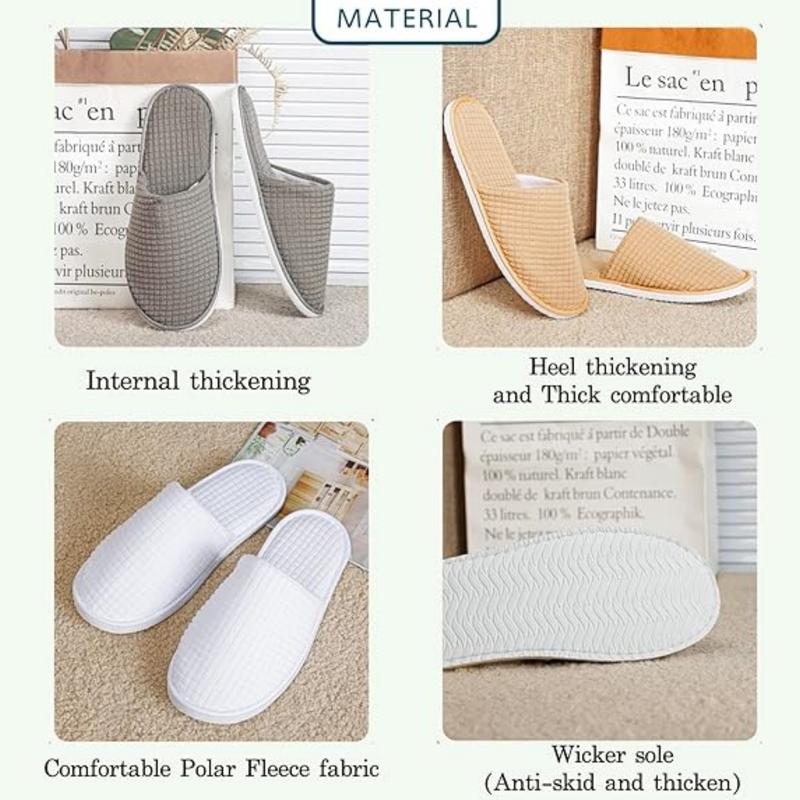 6 Pairs Spa Slippers, Non Slip Disposable Slippers For Guest, Washable Reusable, Which Can Be Used As Women Men, House, Indoor, Bathroom, Bedroom, Hotel, Bride Slippers