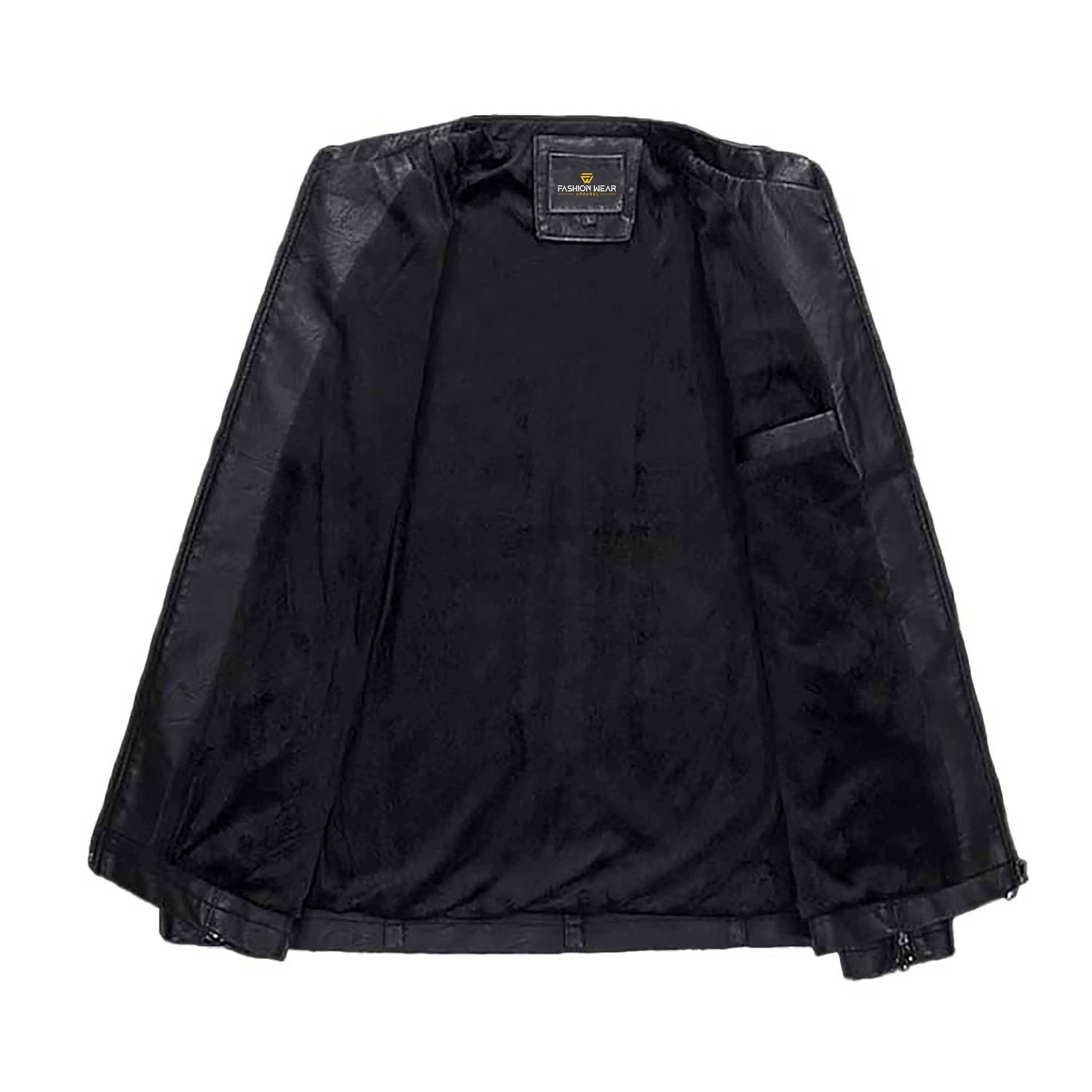 Racer Slim Fit Leather Jacket - 100% Original Leather with Zip Closure & Four Zipper Pockets