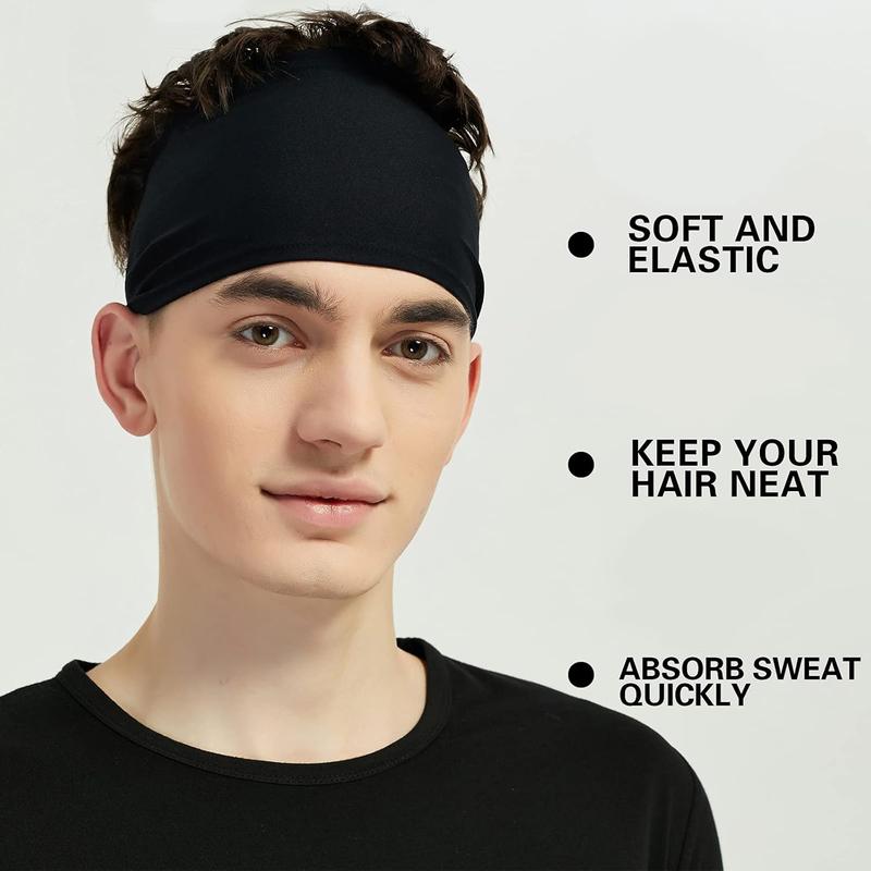 Sports Headbands for Men (5 Pack) - Moisture Wicking Workout Headband, Headbands for Men & Women | Sweat-Wicking, Secure Fit, Adjustable - Ideal for Running, Fitness, Basketball & Tennis