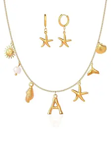 Initial Pendant Necklace, Women's Shell Letter Az Necklace, Boho Beach Jewelry Gift, Birthday Present, Valentine's Day Gift, Dainty Layering Jewelry