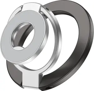 Magnetic Phone Ring Holder for MagSafe, 360° Rotation Cell Phone Grip Stand Finger Ring Kickstand Two-Sided Magnet for Samsung Galaxy S26 S25 Ultra iPhone 17 Pro Max 16e 16 Pro Max MagSafe Accessories