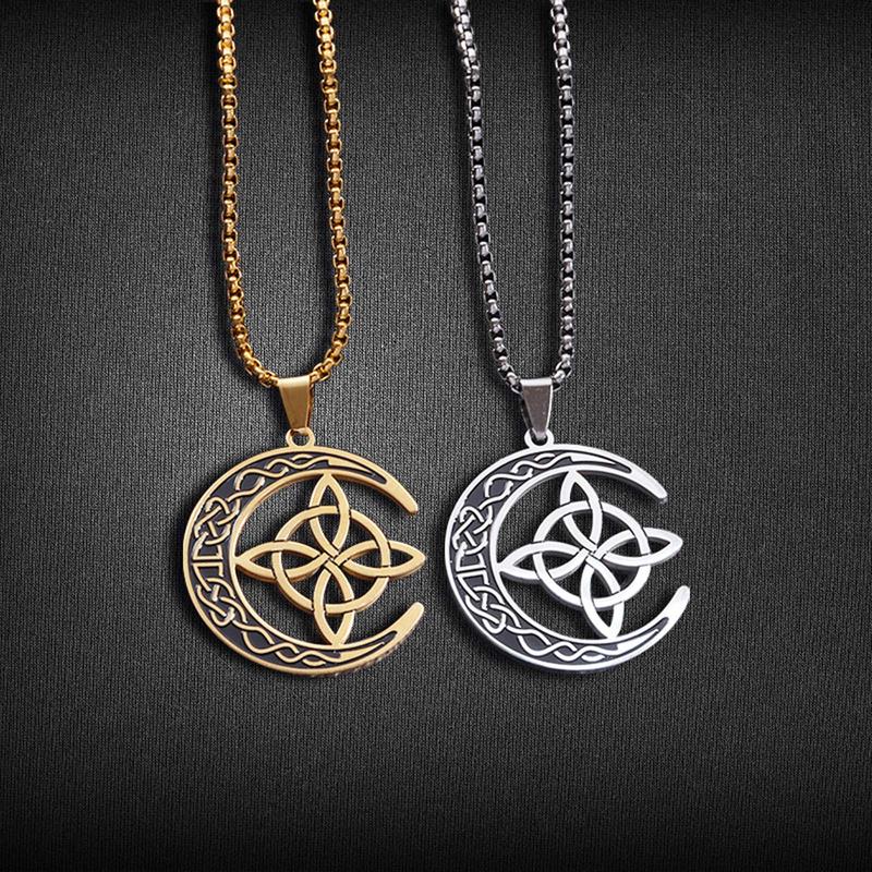 thumbnail image 2 of Stainless Steel Celtic Knot Triquetra Trinity Pendant Necklace - 22 Inch Chain - Men Women 2 of 3