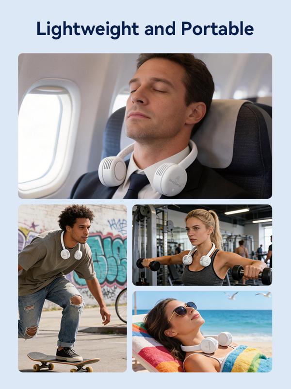 SnapGear Duo Neck Fan, 180° Adjustable Headphone Style Bladeless Foldable Lightweight Hair-Friendly Hands-Free Personal Cooling Fan for Travel, Gym, Hiking, Camping, Outdoor Sports & Summer SnapGear Duo Neck Fan, 180° Adjustable Headphone Style Bladeless Foldable Lightweight Hair-Friendly Hands-Free Personal Cooling Fan for Travel, Gym, Hiking, Camping, Outdoor Sports & Summer