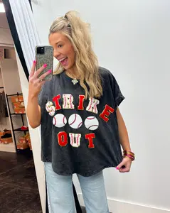 Sequin Strikeout - Sparkle Baseball T-Shirt