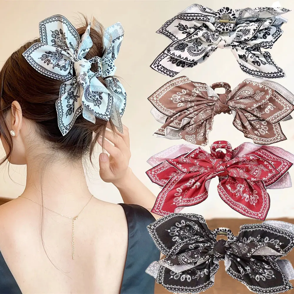 Cross-border double-sided cashew flower bow hairpin love clip summer holiday shark clip fashion ponytail clip headdress