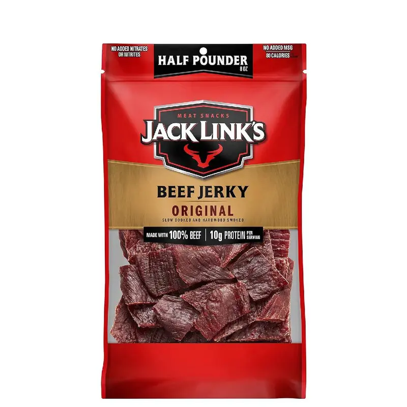 SALE-SALE-Jack Link's Beef Jerky, Original, Half Pounder Large Jerky Bag Flavorful Meat Snack, Ready to Eat Protein Snacks with 10g of Protein per Serving, Made with 100% Beef