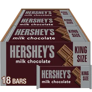 Milk Chocolate King-Size Snack Candy Bars, 2.6 oz (18 Count) Peanut Bonbon Strawberry