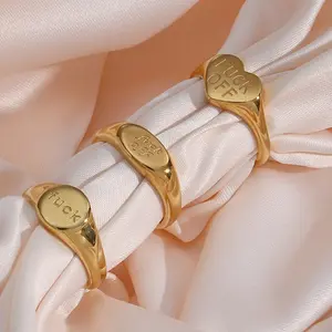 Minimalist F Off Statement Ring Bold Unique Daily Wear Band
