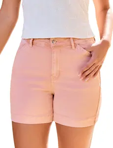 luvamia Jean Shorts for Women High Waisted Trendy Stretchy Denim Shorts 5 Inch Inseam Summer Casual Jorts with Pockets