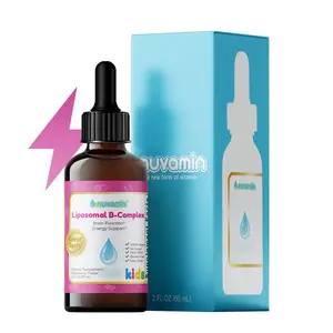 Liquid Liposomal B-Complex Drops for Kids Toddlers & Adults, 2Fl.Oz (60ml), 120 Daily Serving. B1, B2, B3, B5, B6, B7, B9, B12. Great Taste - Natural - High Absorption, Raspberry Flavor