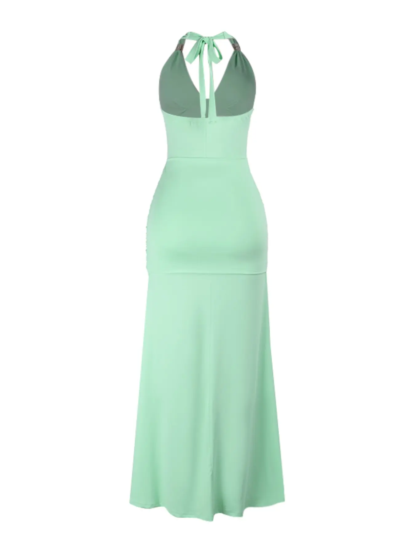 Sexy Transparent Halter Solid Dress, Chic Aesthetic Vacation Style,  Backless Design, Perfect for Summer, Women's Fashion Clothing, Womenswear -  TikTok Shop